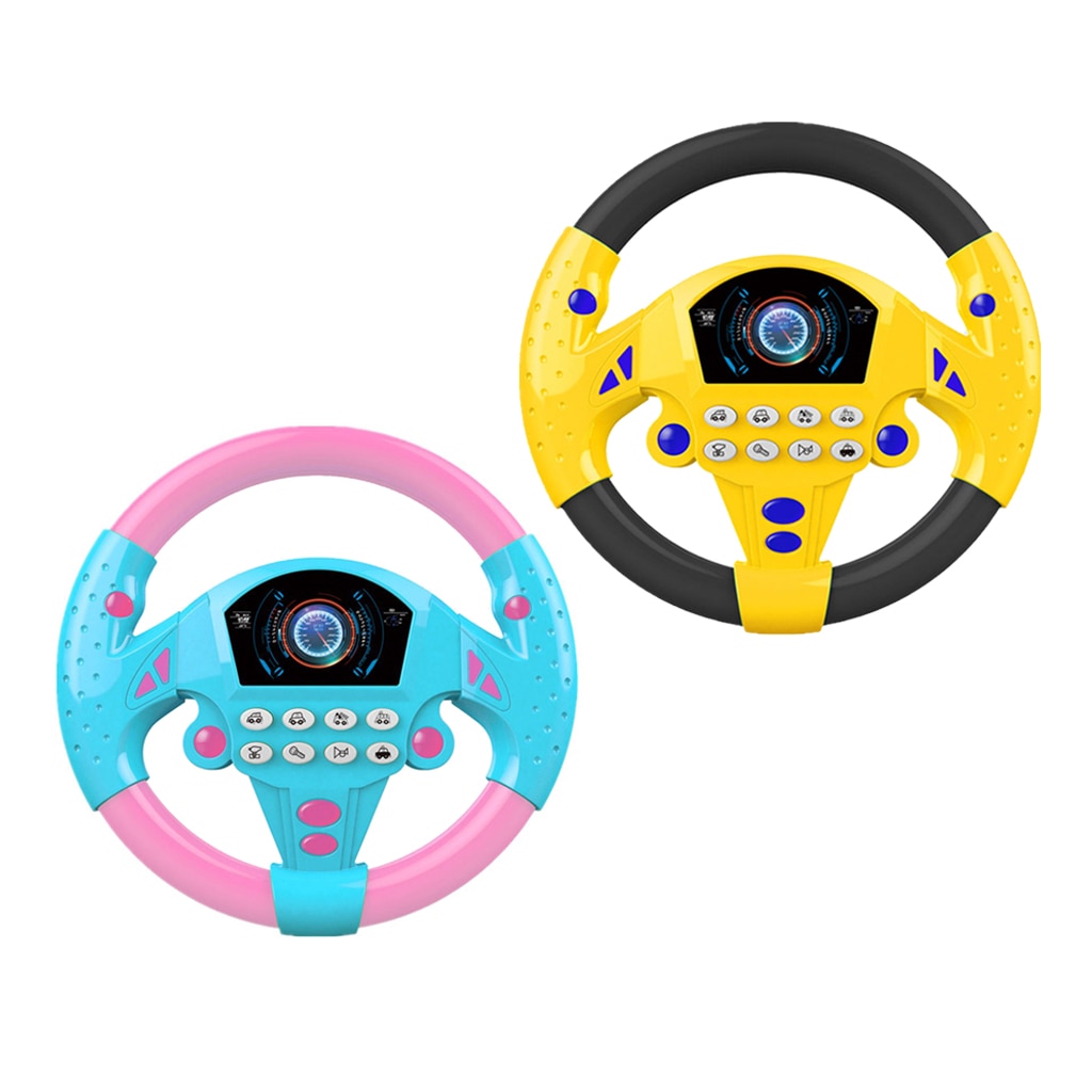 Steering Wheel Toy, Sound Light Simulated Driving Toy Pretend Driving Early Educational Toy for Toddlers Babies